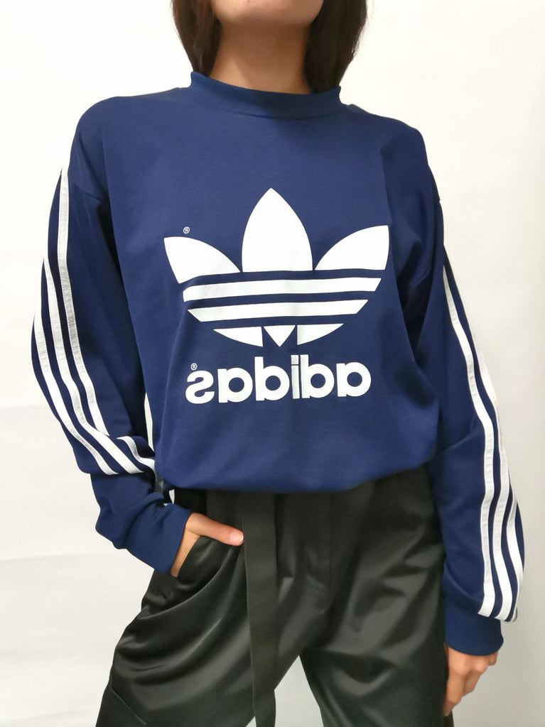 Sudadera Vintage ADIDAS Azul Marino Talla L BIBA Vintage
